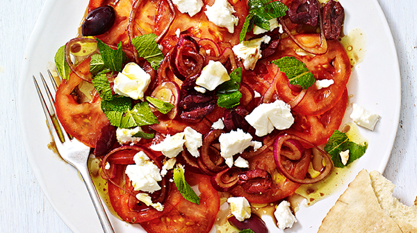 Marinated tomato and feta salad