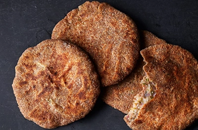 Maris Piper & onion parathas