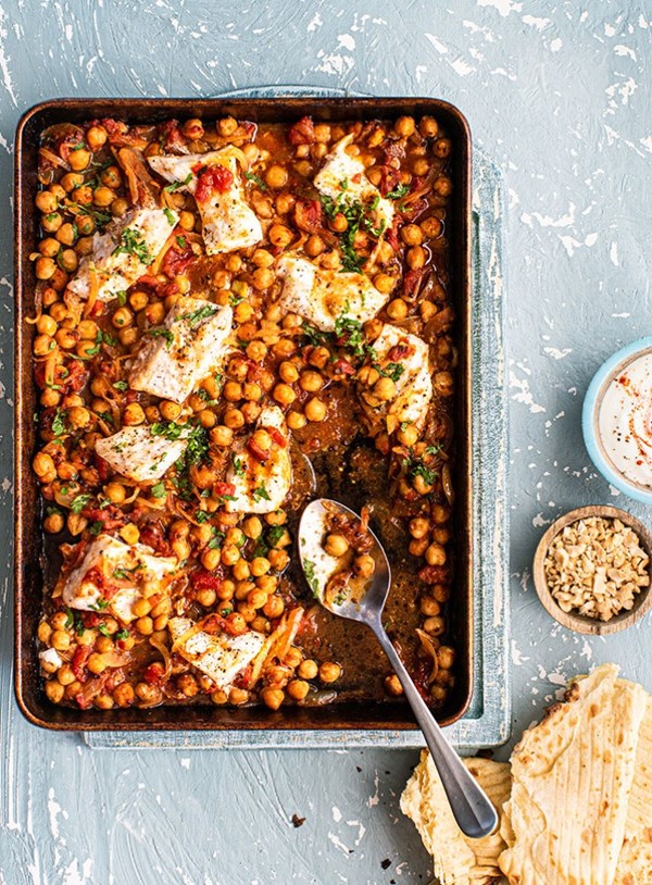 Market fish with chana masala