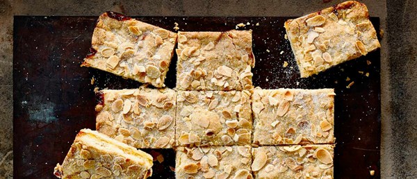 Marmalade and almond shortbread bars