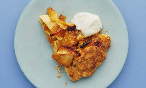 Marmalade and apple galette