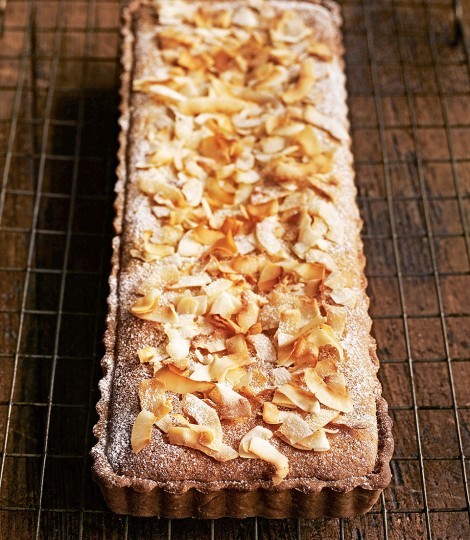 Marmalade and coconut Bakewell tart