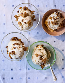 Marmalade and crumb no-churn ice-cream
