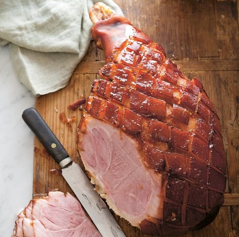 Marmalade and mustard baked ham