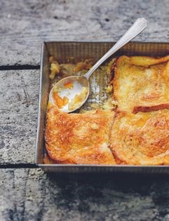Marmalade and whiskey bread and butter pudding