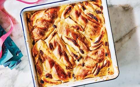 Marmalade and whisky bread and butter pudding