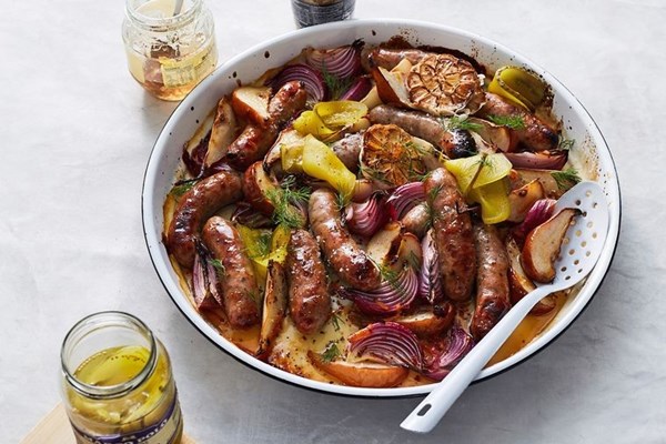 Marmalade-baked sausages