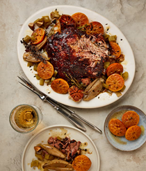 Marmalade-glazed lamb shoulder