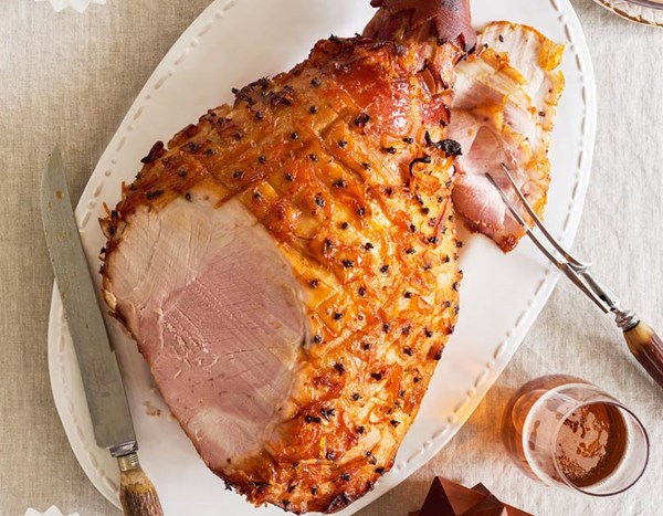 Marmalade-glazed leg of ham