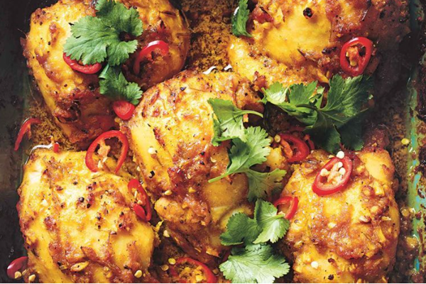 Marnie's Trumpian-yellow turmeric chicken thighs