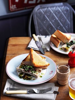 Marrow bone with chimichurri and caramelised onion