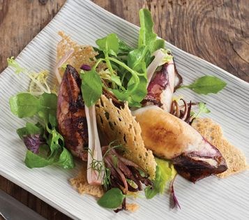 Marrow-stuffed squid
