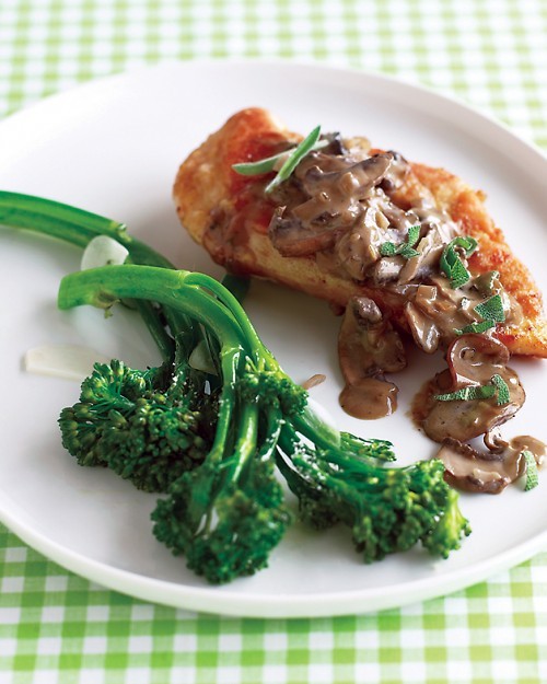 Marsala chicken with sage and cremini mushrooms
