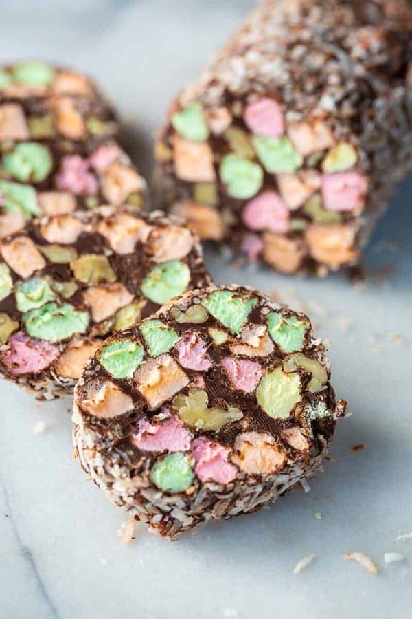 Marshmallow Yule logs