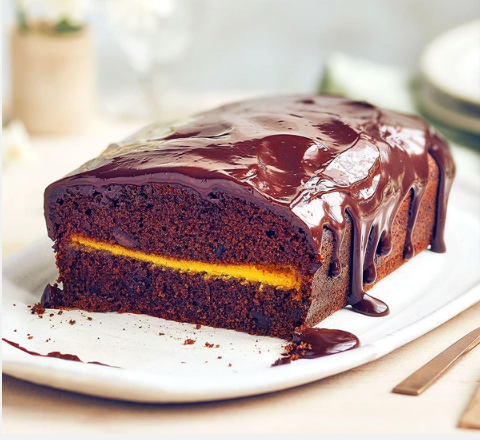 Marzipan chocolate loaf cake