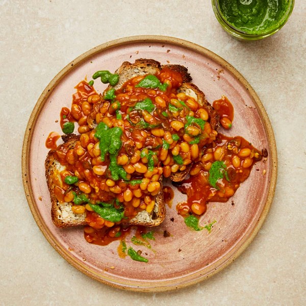Masala baked beans on toast
