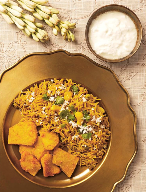 Masala bhaat and yam kaap