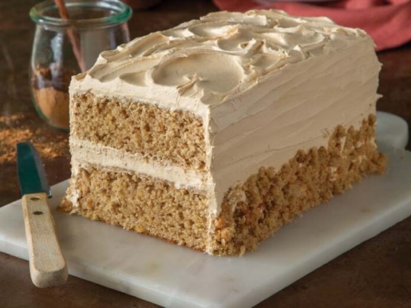 Masala chai layer cake with orange-dulce de leche buttercream