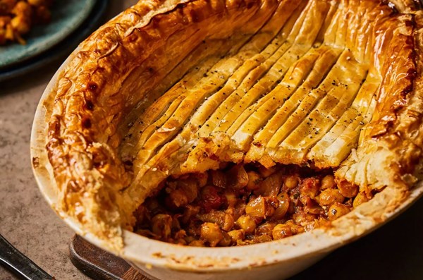 Masala chickpea pie