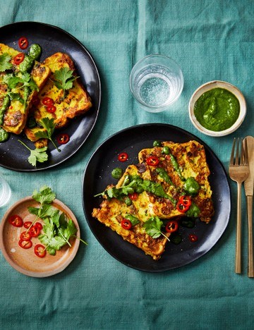 Masala French toast with coriander chutney
