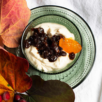 Mascarpone cream with mincemeat sauce