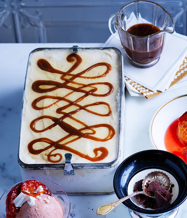 Mascarpone gelato with espresso ripple