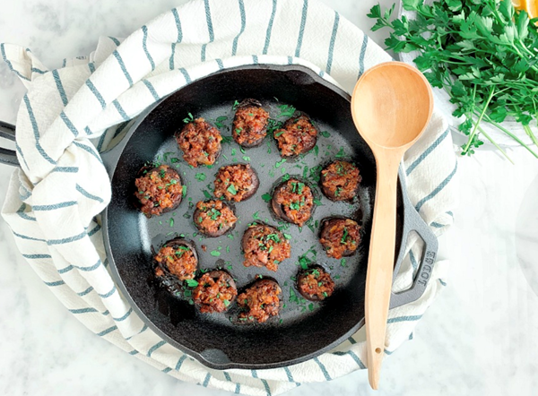 Mascarpone stuffed mushrooms