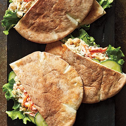 Mashed chickpea pitas