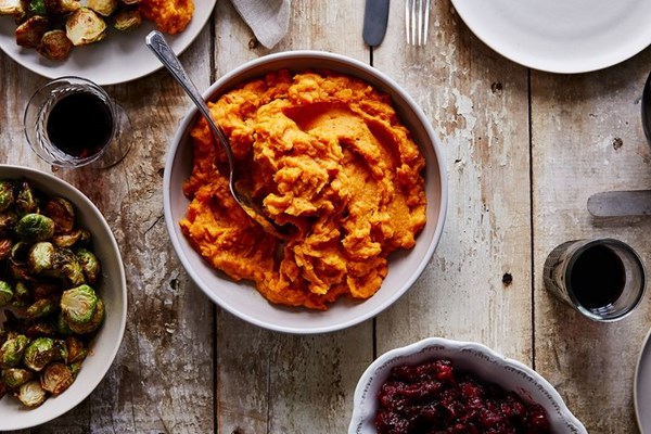 Mashed maple chipotle sweet potatoes