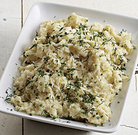 Mashed parsnips with lemon and herbs