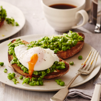 Mashed peas on toast