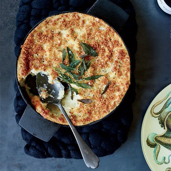 Mashed-potato casserole with sage and Fontina