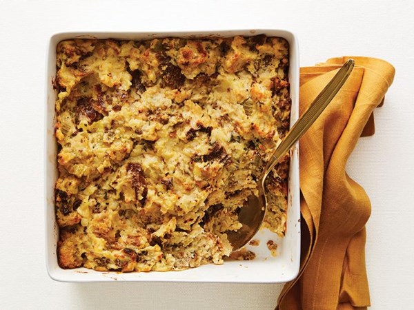 Mashed potato-sausage stuffing