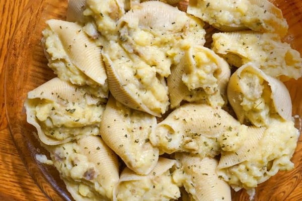 Mashed potato stuffed shells