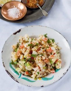 Mashed potato with cumin and crushed chilli (Aloo bharta)