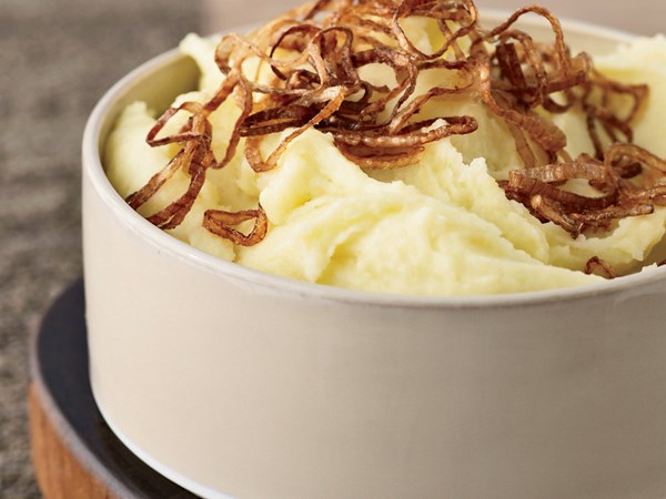 Mashed potatoes with crispy shallots [Grace Parisi]