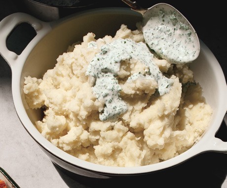 Mashed potatoes with ranch dressing