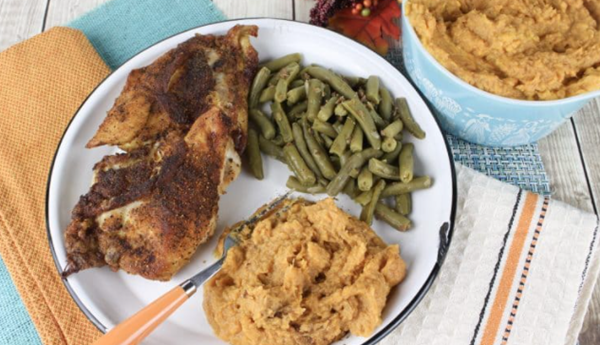 Mashed sweet potatoes