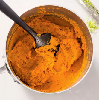 Mashed sweet potatoes with chipotle and lime