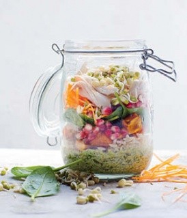 Mason jar salad with Asian dressing