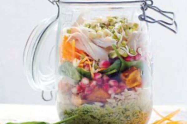Mason jar salad with Asian dressing