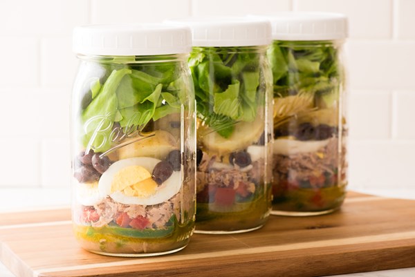 Mason jar tuna Niçoise