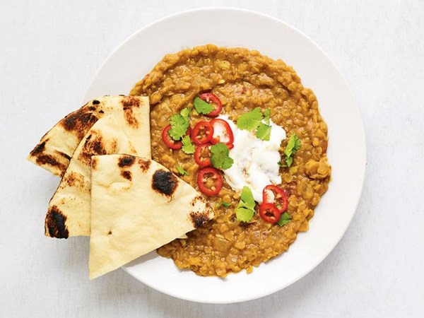 Masoor dal with yogurt