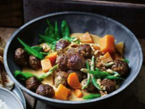 Massaman meatballs with vegetable curry