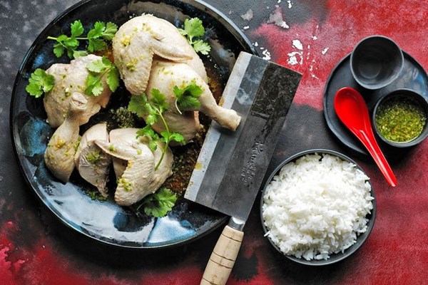 Master-stock chicken with ginger dressing