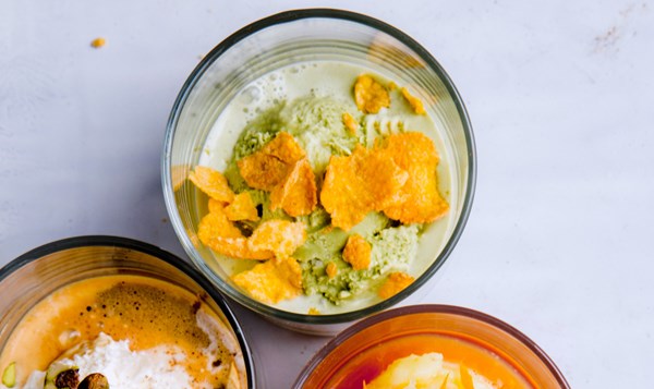 Matcha affogato with green tea ice cream