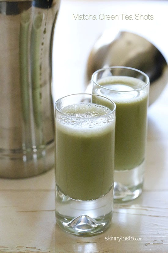 Matcha green tea shots