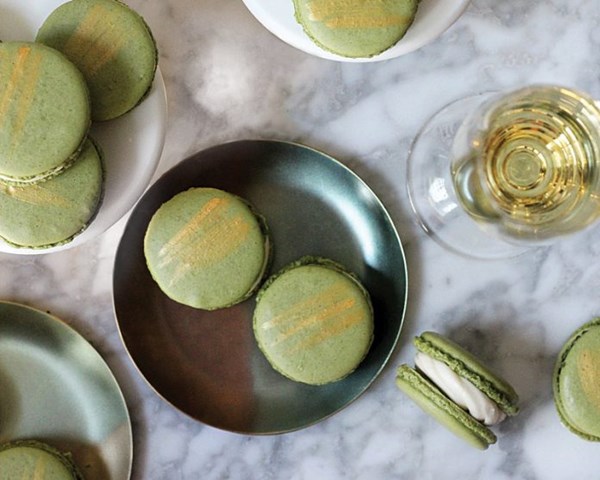 Matcha macarons with Baileys Original Irish cream buttercream filling