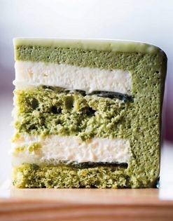 Matcha, shiso & white chocolate cake