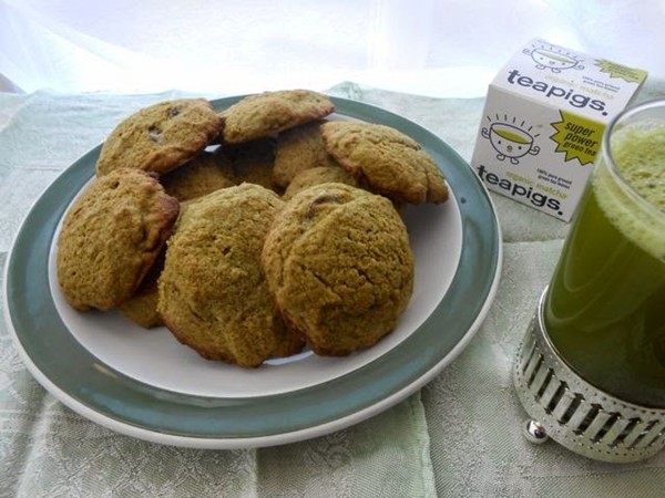 Matcha spelt chocolate chip cookies
